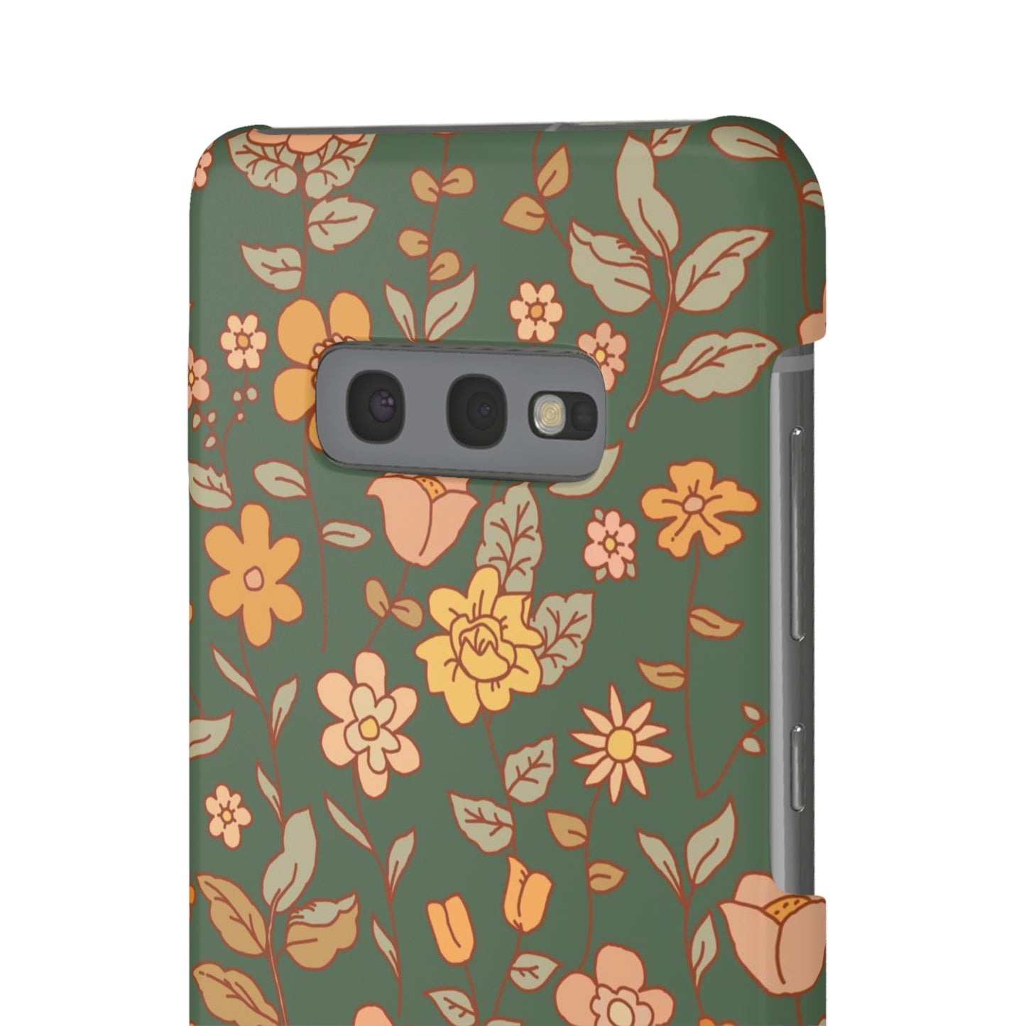 Green Old Fashioned Flowers / Snap Cases