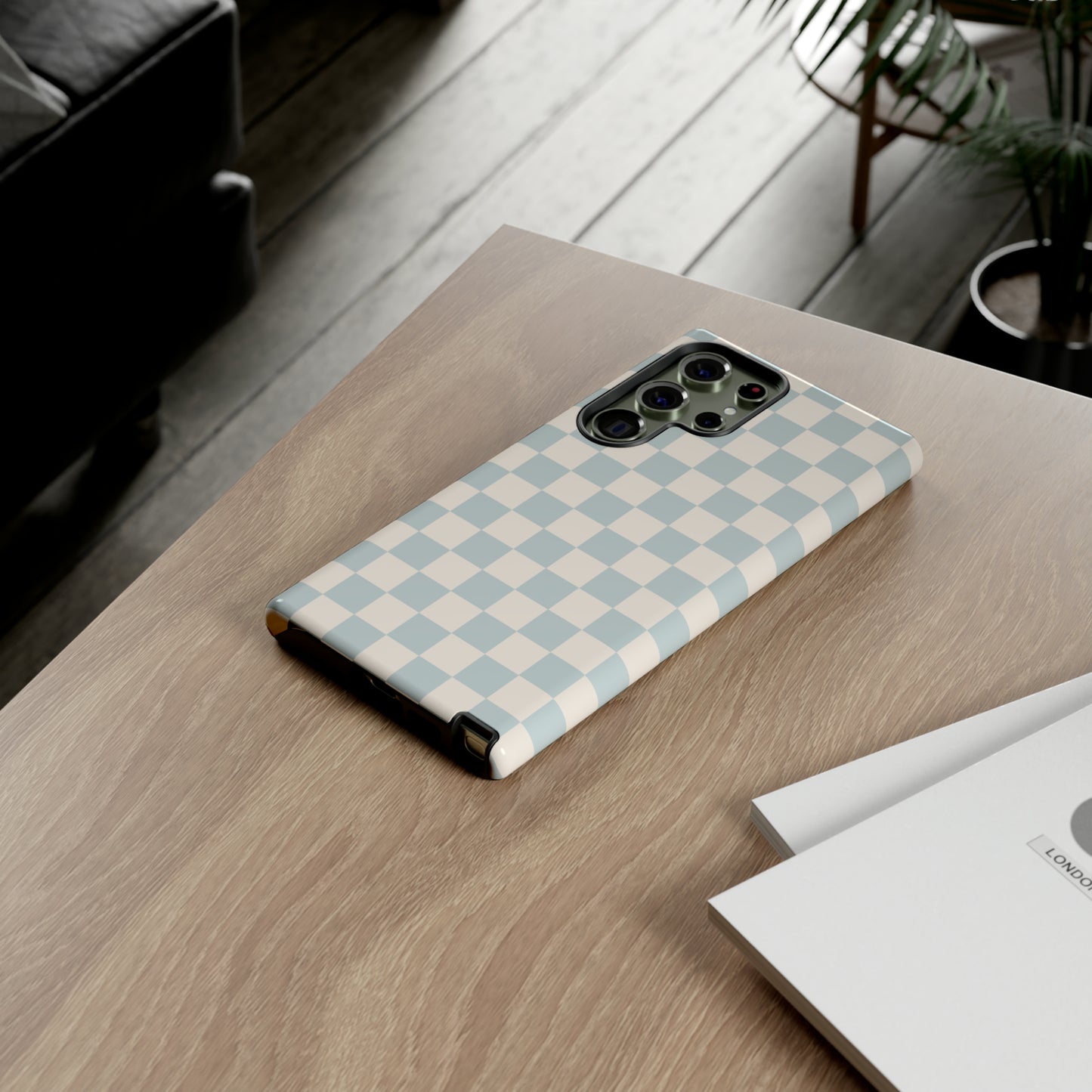 Light Blue Checkers | Tough Phone Case