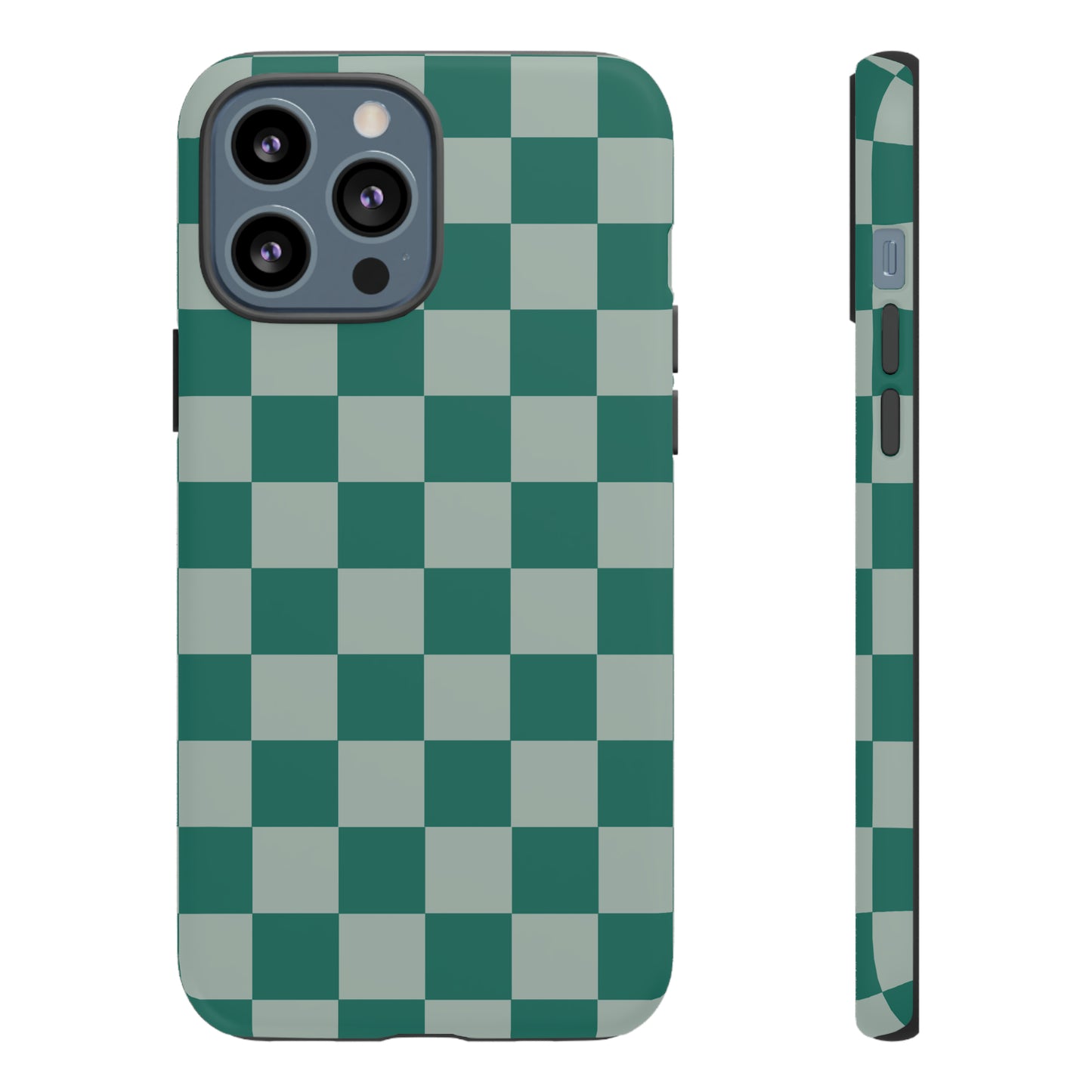 Green on Green Checkerboard | Tough Phone Case