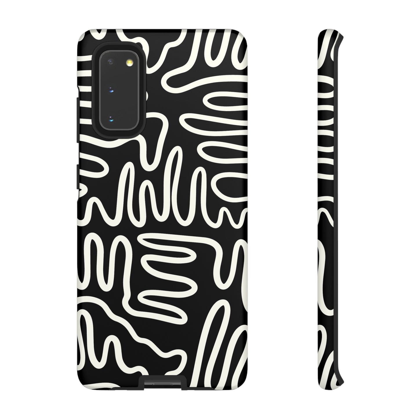 White and Black Squigles | Tough Phone Case