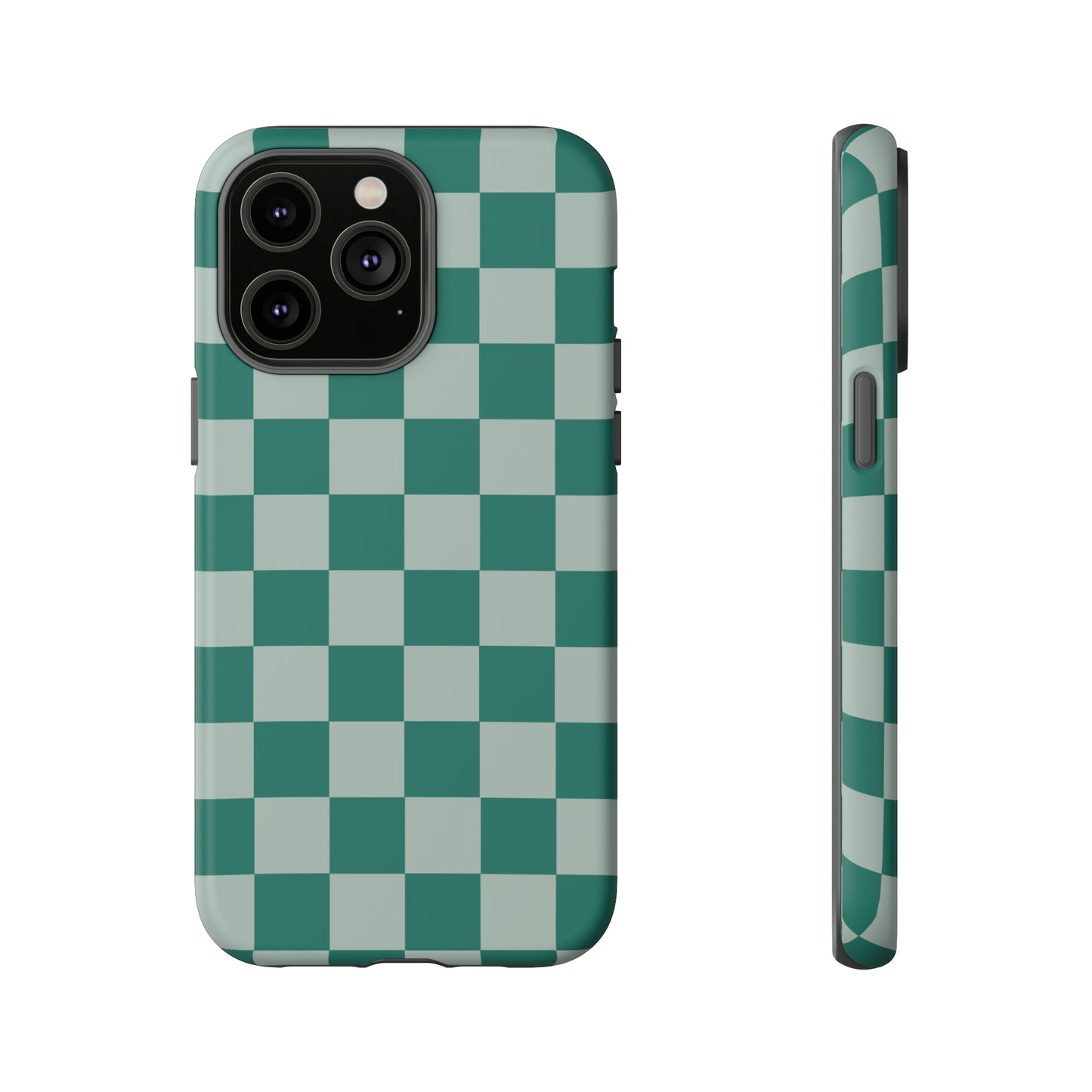 Green on Green Checkerboard | Tough Phone Case