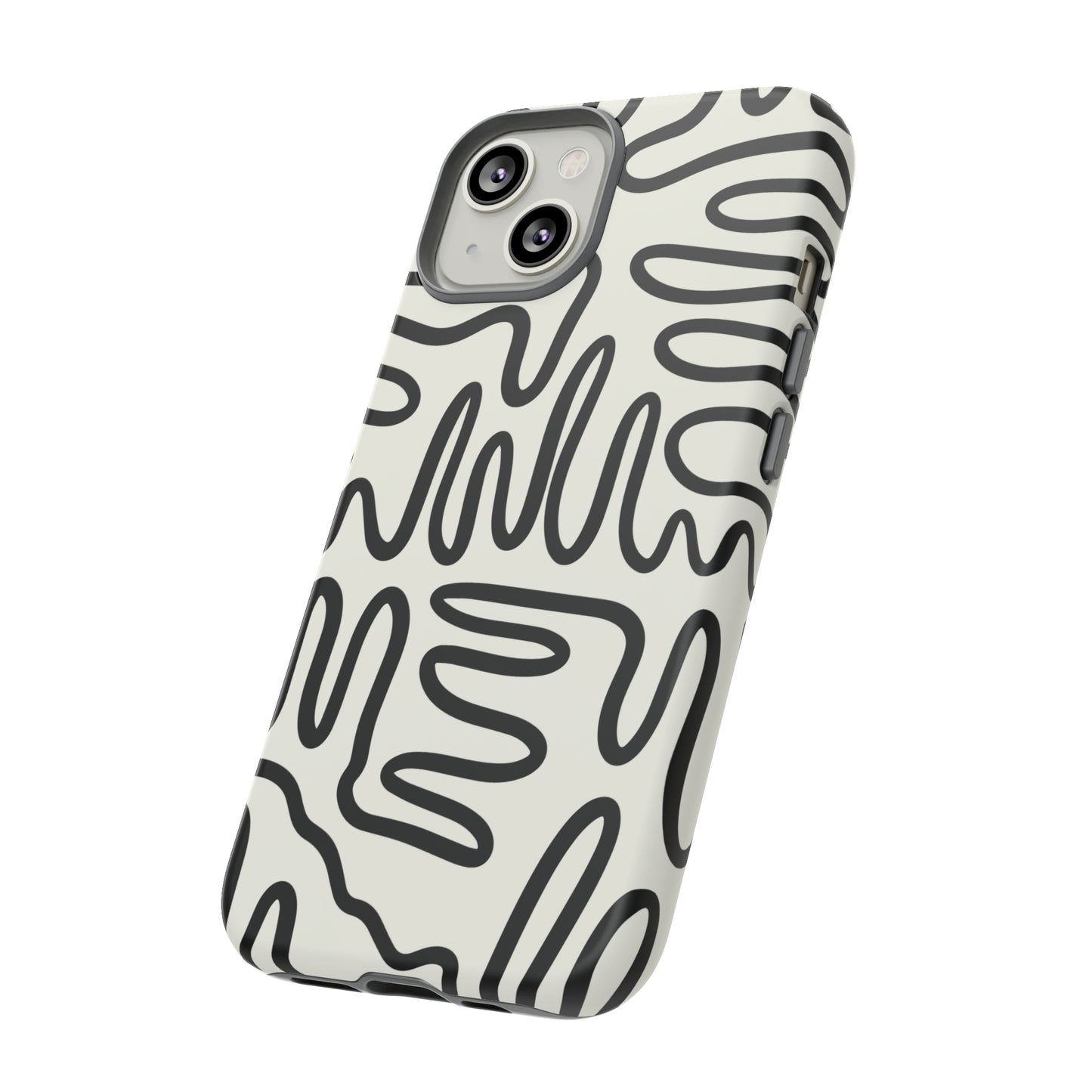 Black and White Squigles | Tough Phone Case