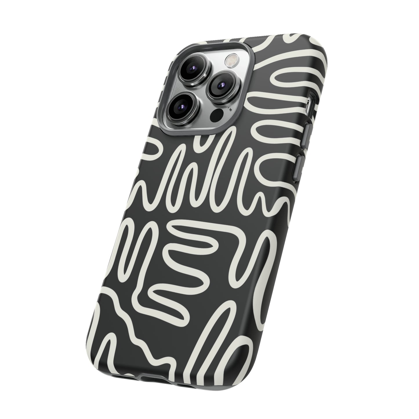 White and Black Squigles | Tough Phone Case