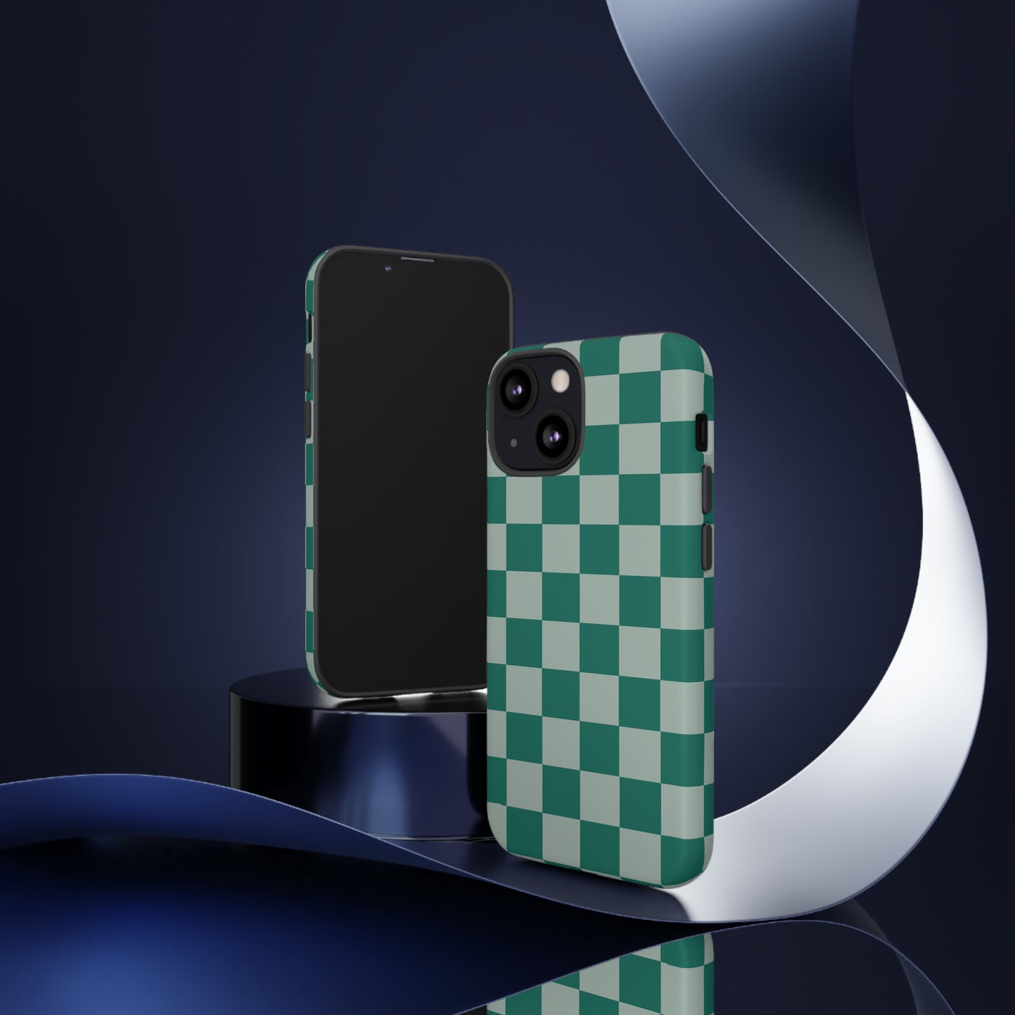 Green on Green Checkerboard | Tough Phone Case