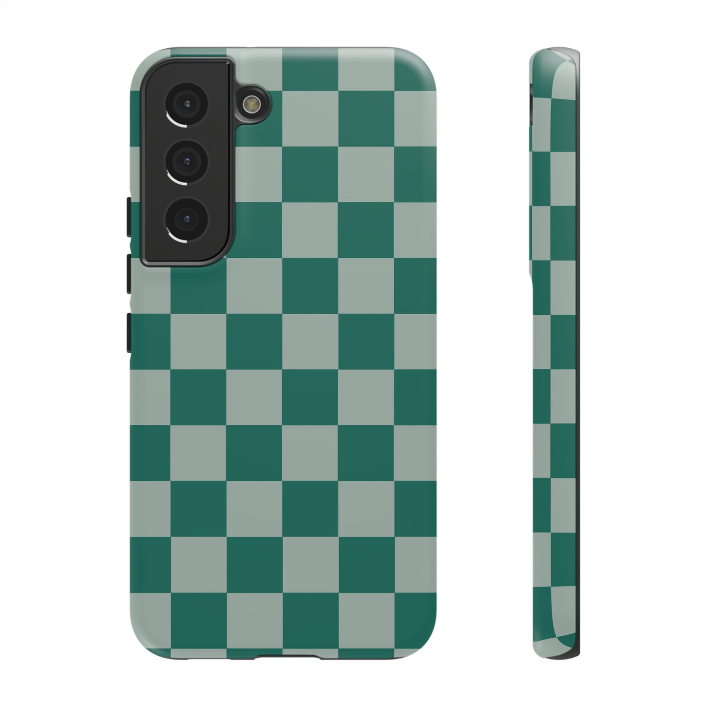 Green on Green Checkerboard | Tough Phone Case