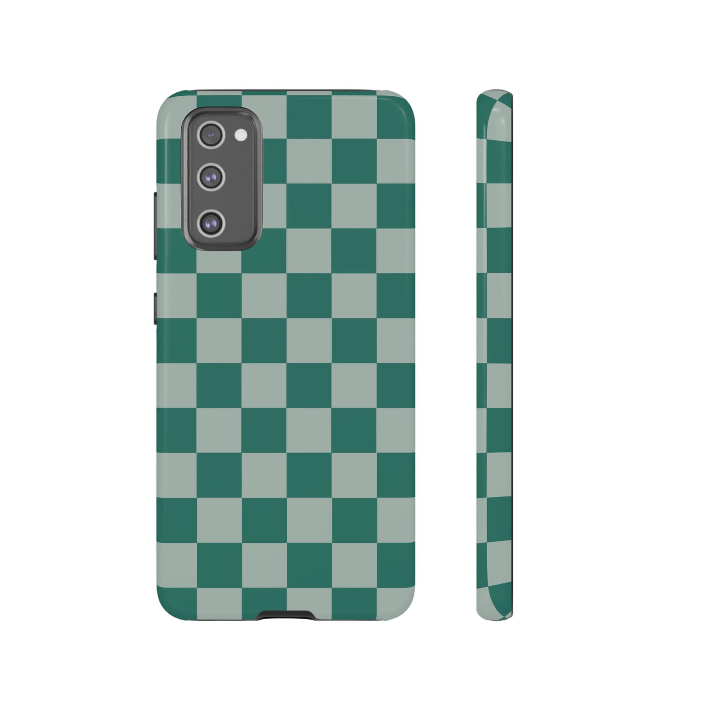 Green on Green Checkerboard | Tough Phone Case