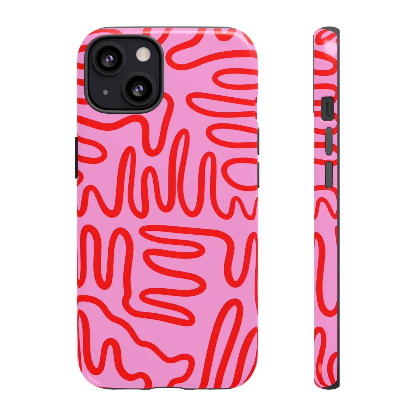 Red and Pink Squigles | Tough Phone Case