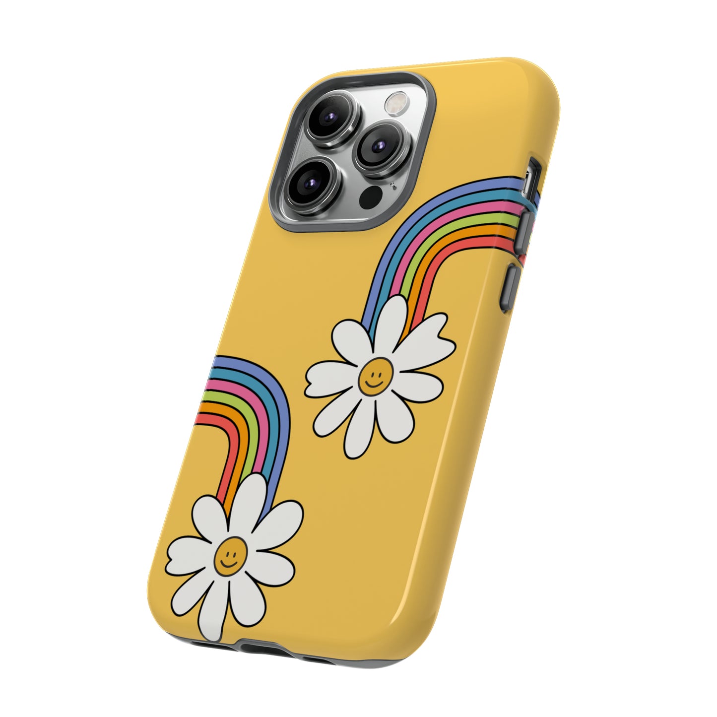 Groovy Rainbow Smiley Faces Phone Case- Tough Cases