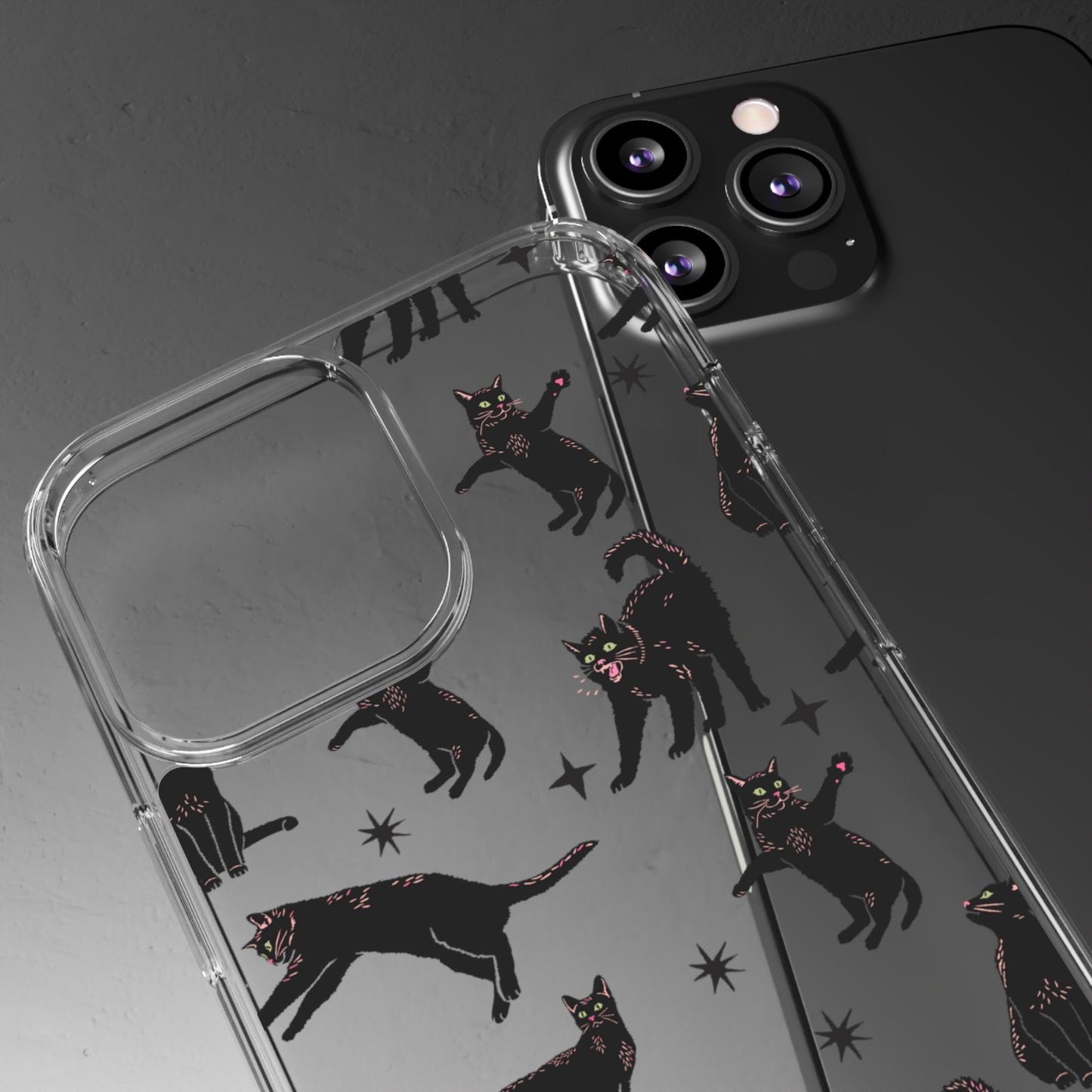 Black Cat Lover Clear Phone Case