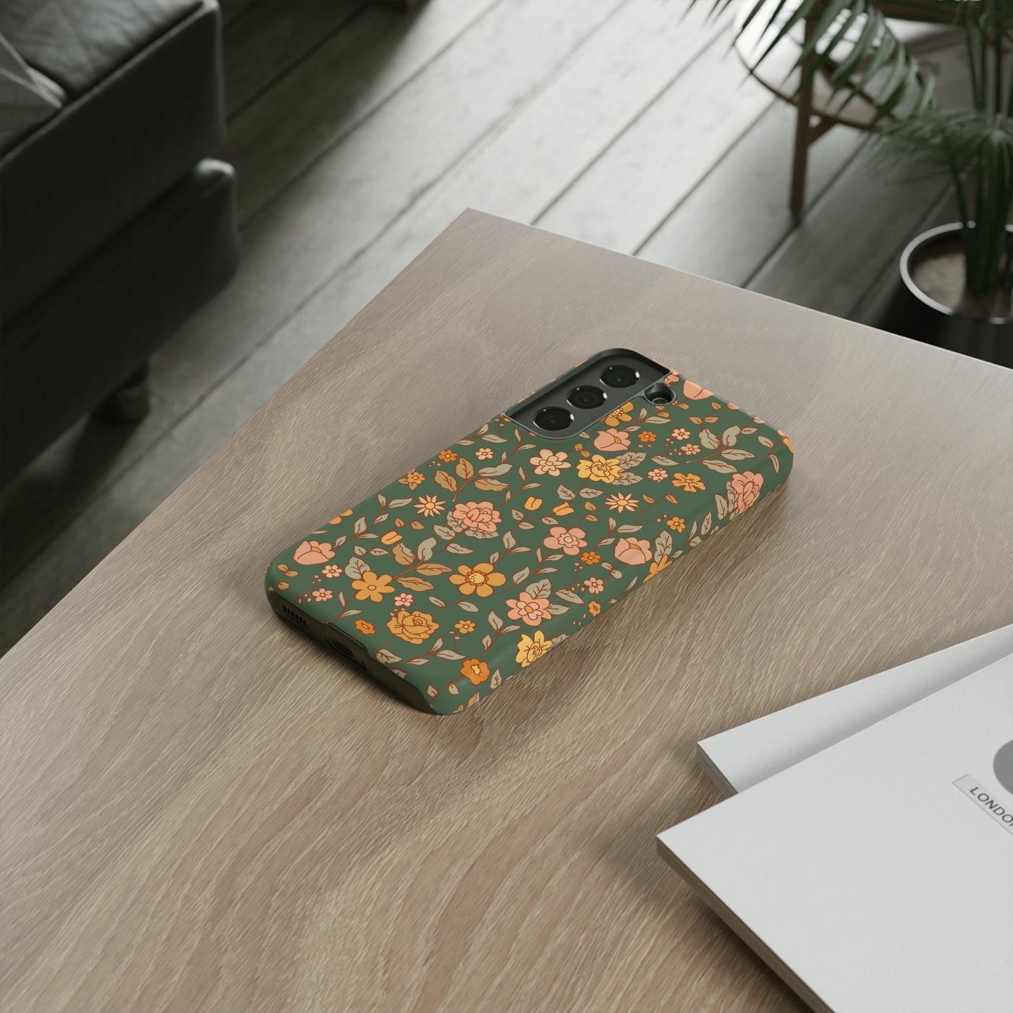 Green Old Fashioned Flowers | Tough Phone Case