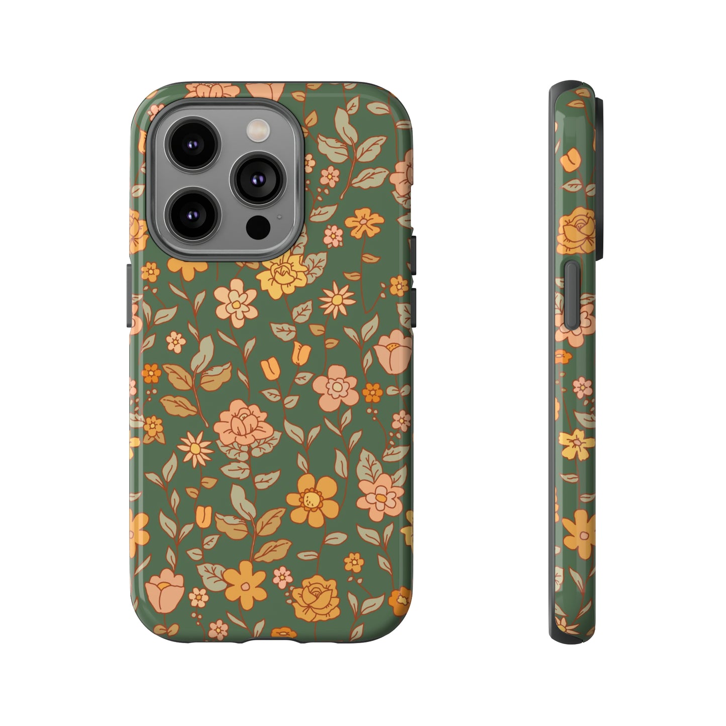 Green Old Fashioned Flowers | Tough Phone Case