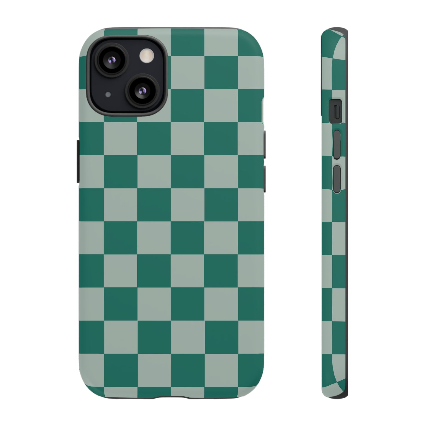 Green on Green Checkerboard | Tough Phone Case