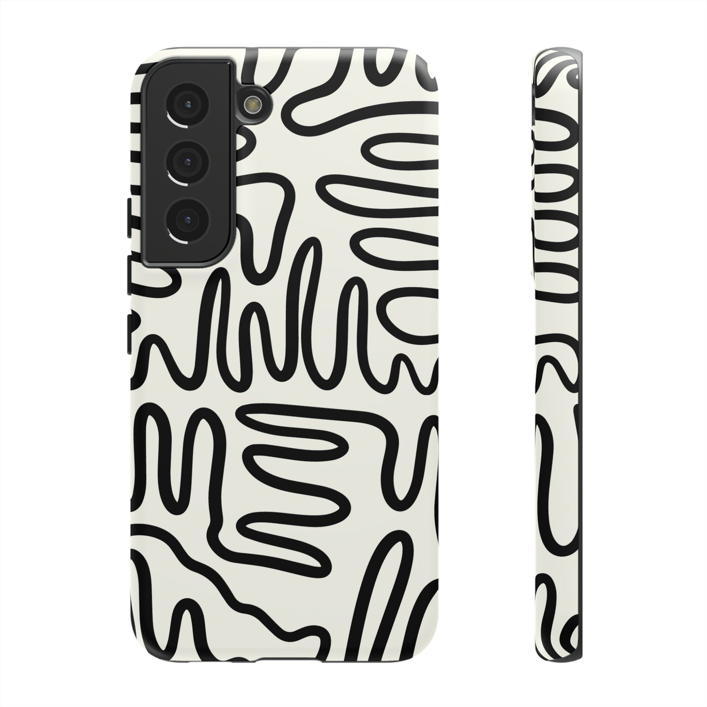 Black and White Squigles | Tough Phone Case