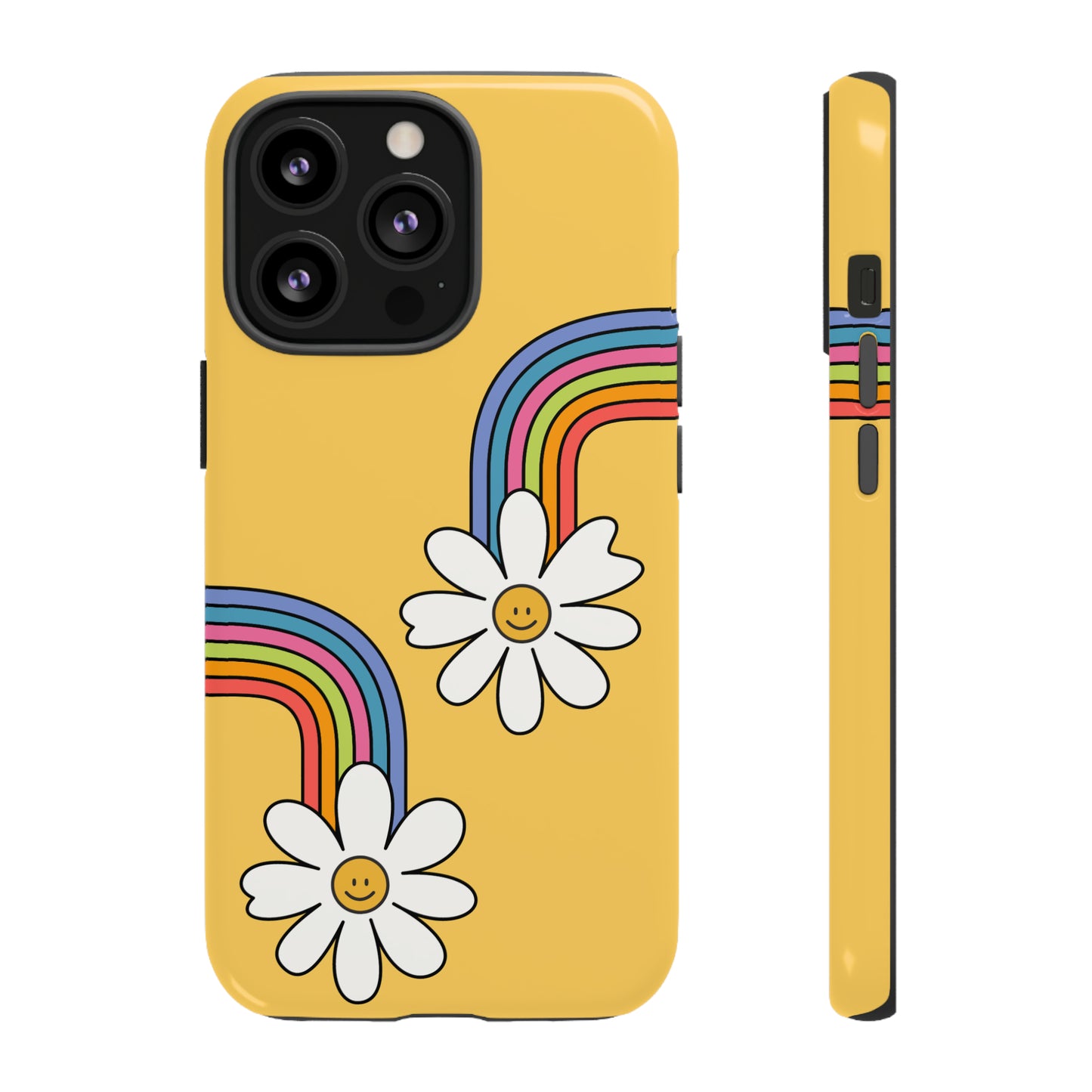 Groovy Rainbow Smiley Faces Phone Case- Tough Cases