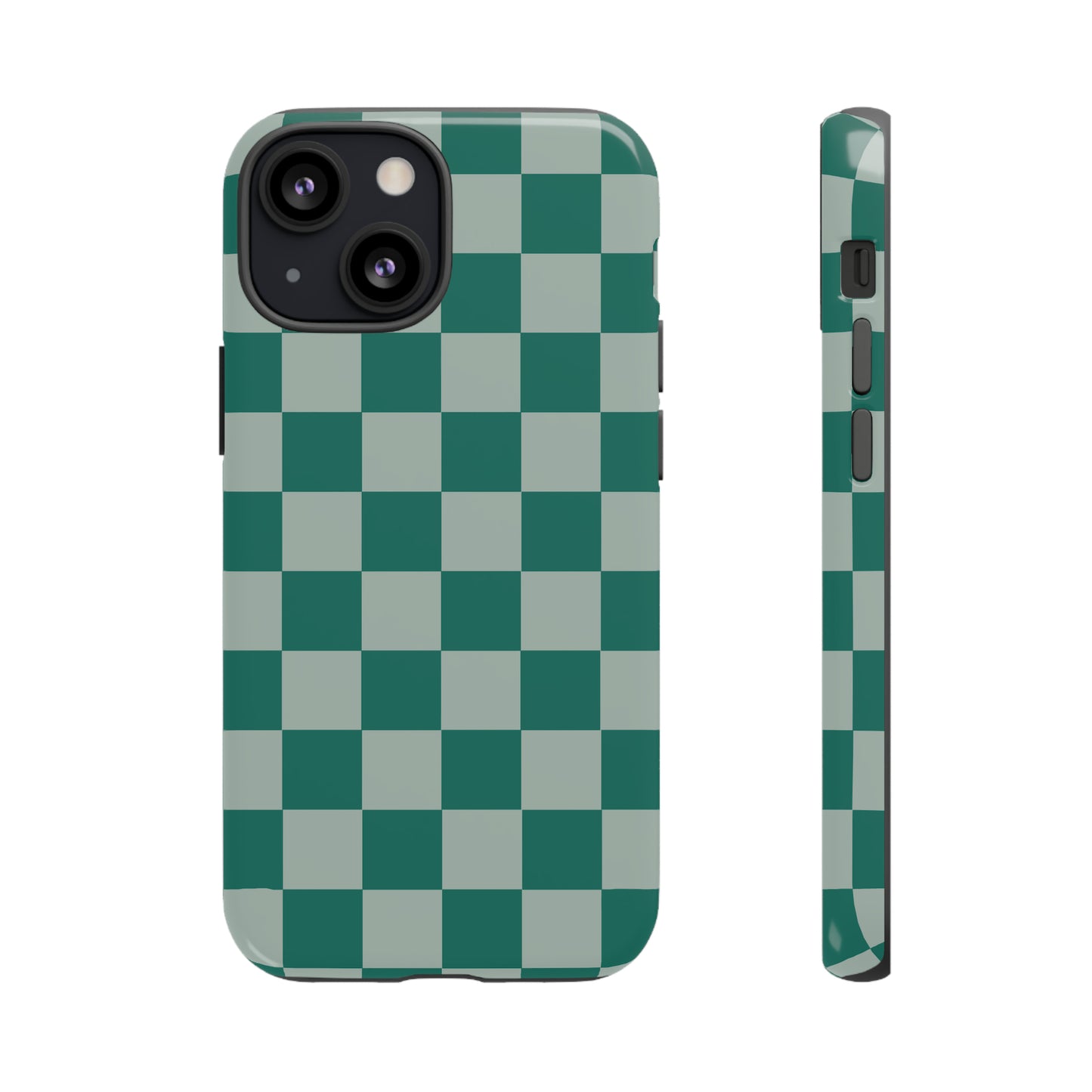 Green on Green Checkerboard | Tough Phone Case