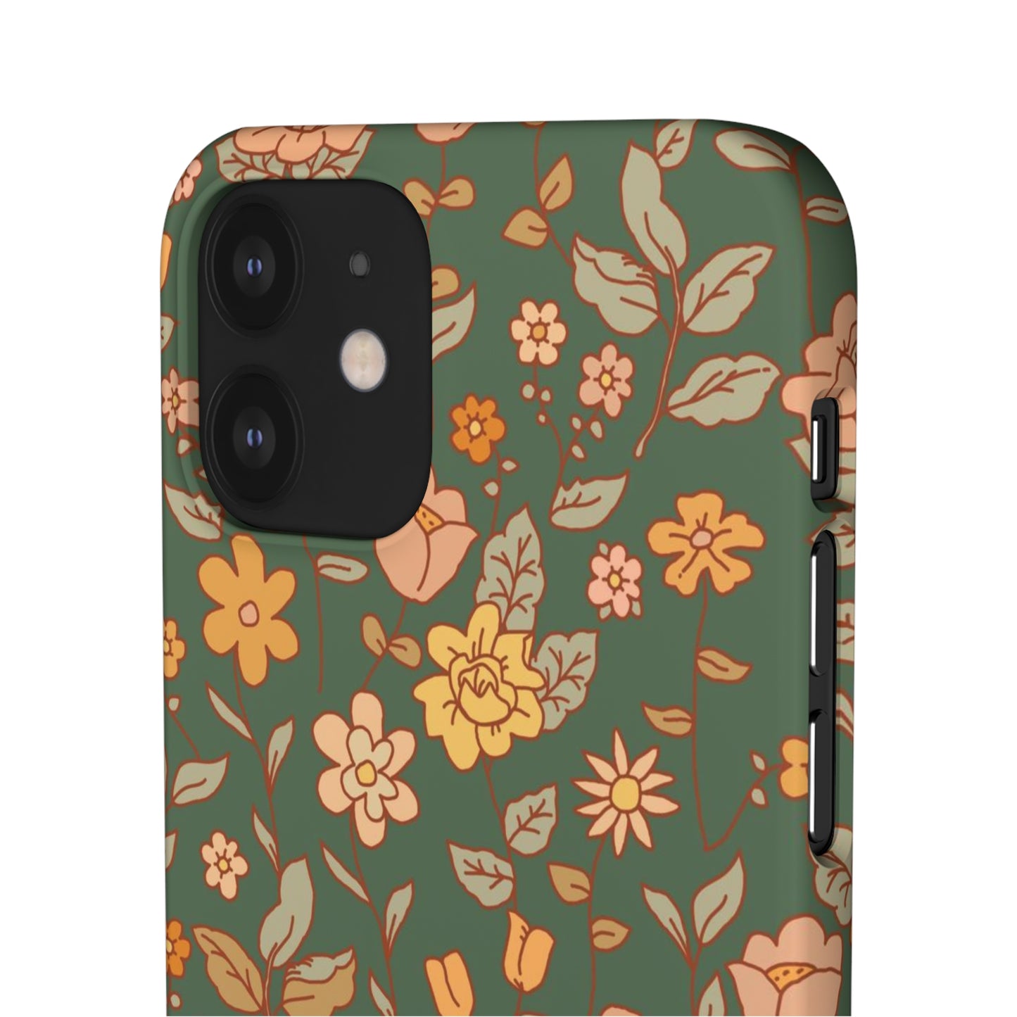 Green Old Fashioned Flowers / Snap Cases