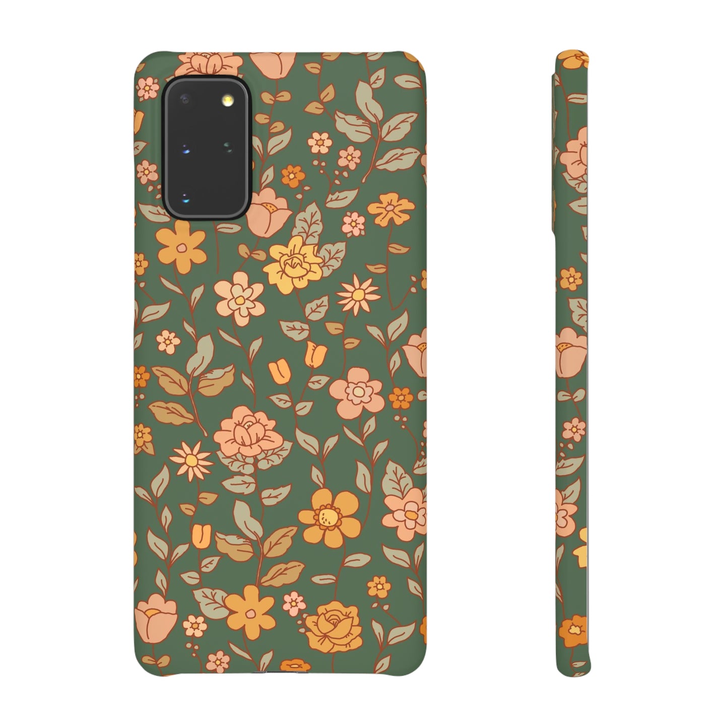 Green Old Fashioned Flowers / Snap Cases