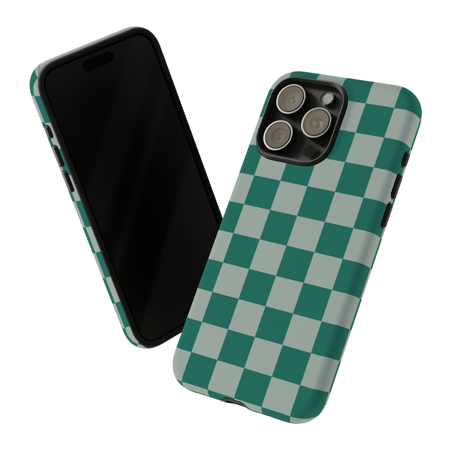 Green on Green Checkerboard | Tough Phone Case