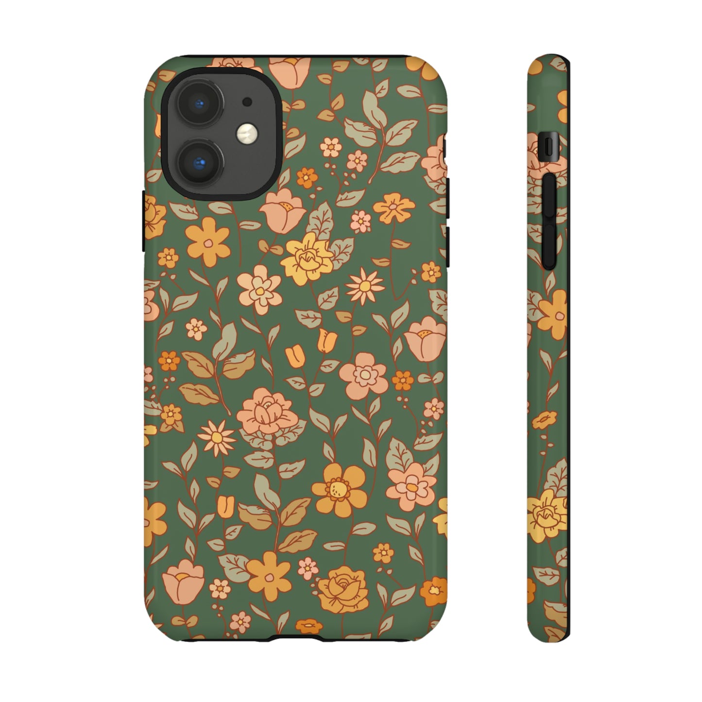 Green Old Fashioned Flowers | Tough Phone Case