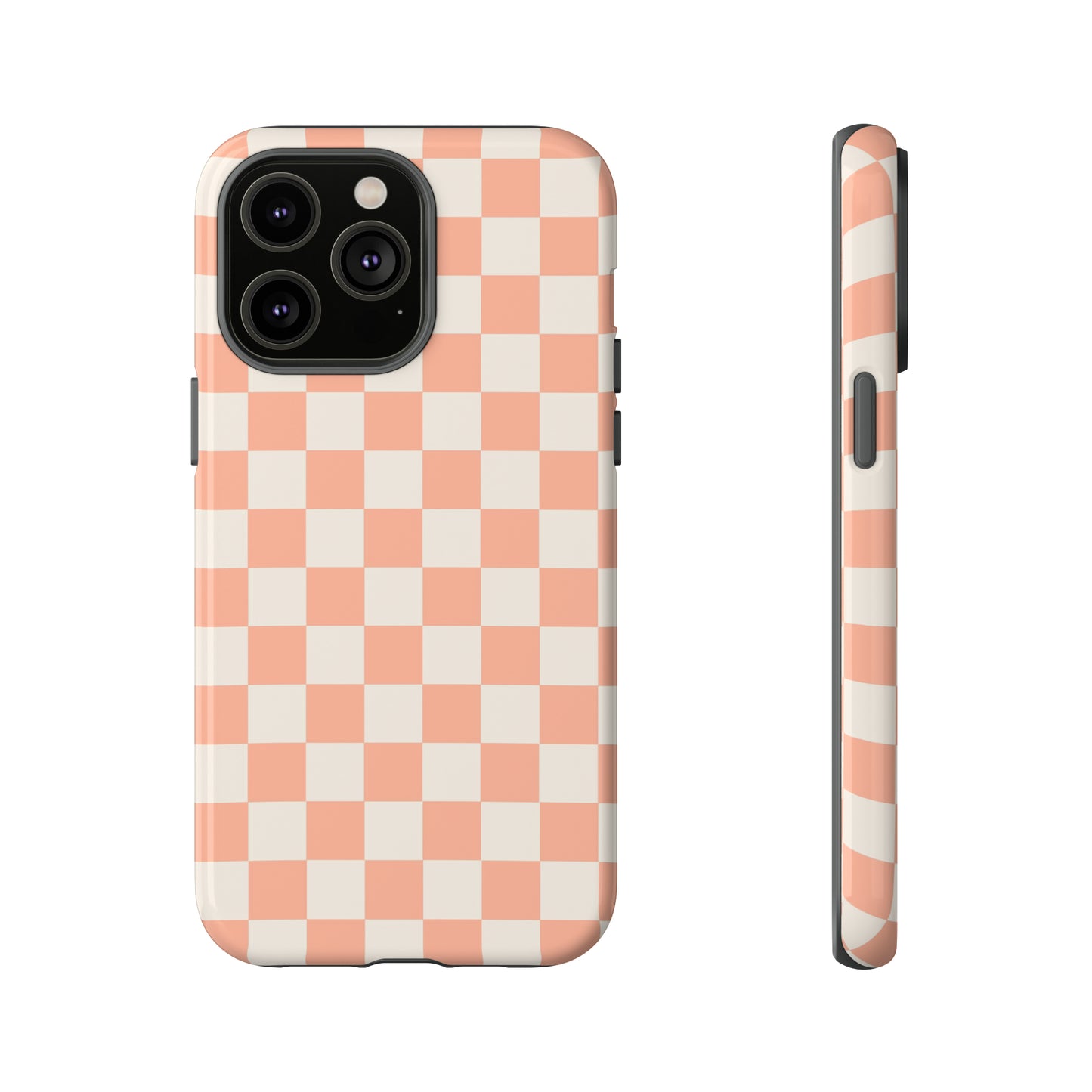 Light Peach Checkers | Tough Phone Case