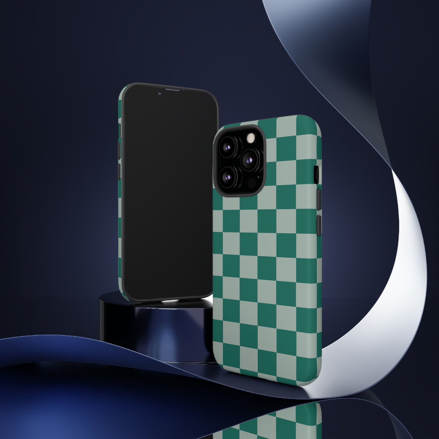 Green on Green Checkerboard | Tough Phone Case