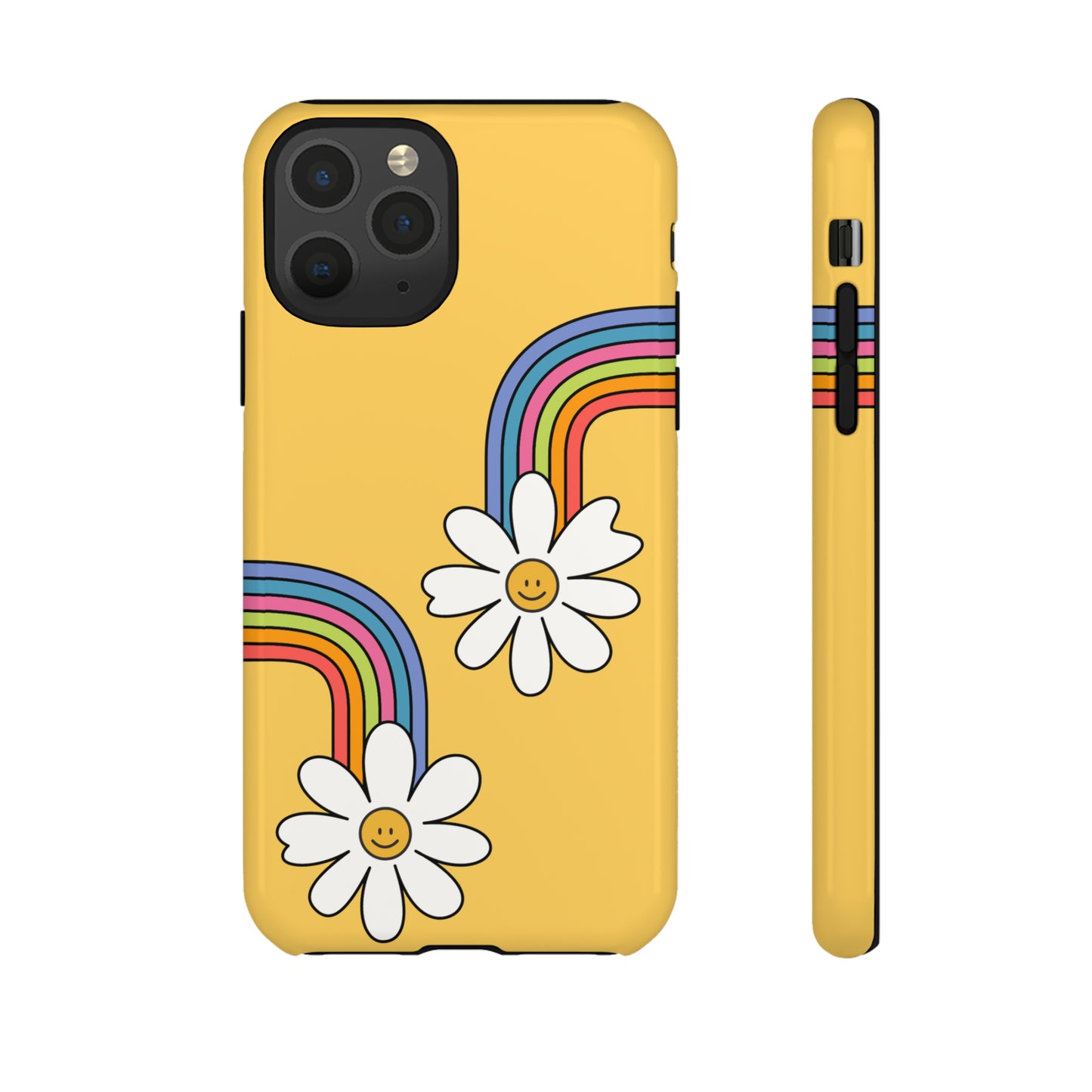 Groovy Rainbow Smiley Faces Phone Case- Tough Cases