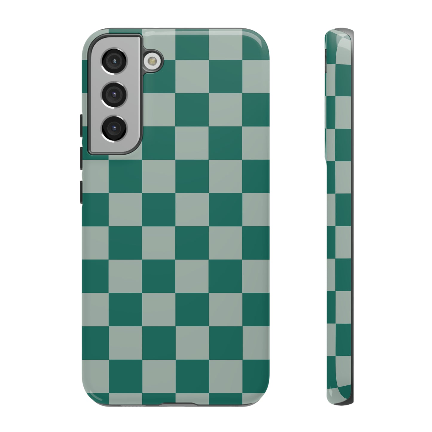 Green on Green Checkerboard | Tough Phone Case