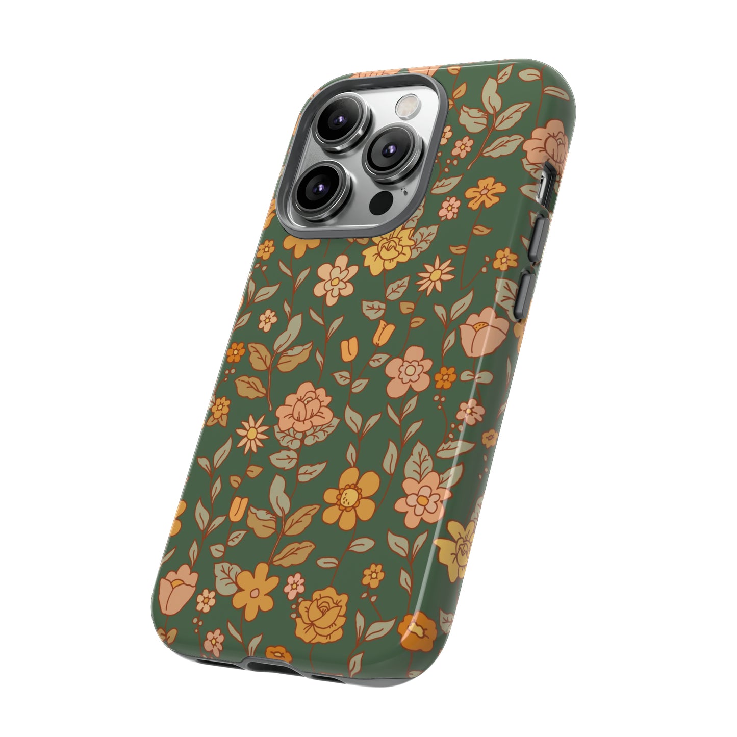 Green Old Fashioned Flowers | Tough Phone Case