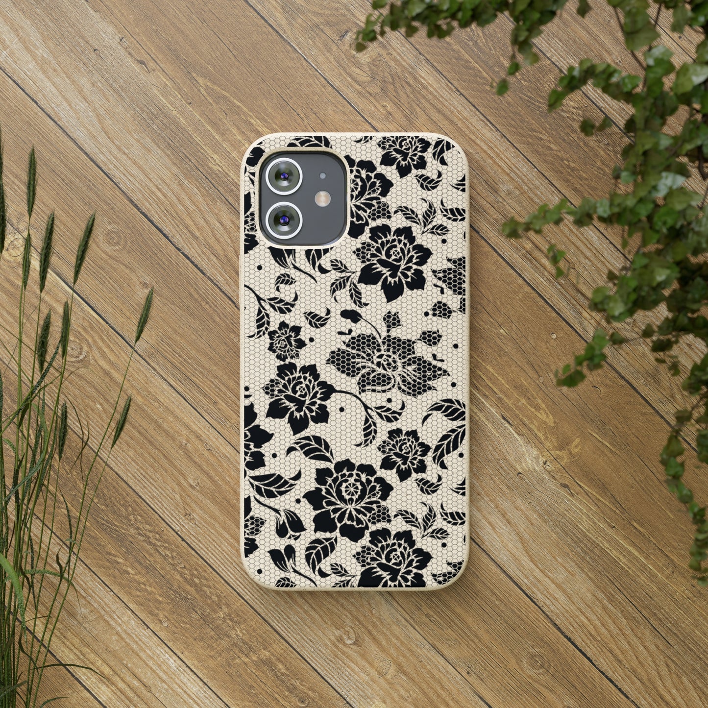 Black Lace Coquette | 100% Biodegradable Phone Case