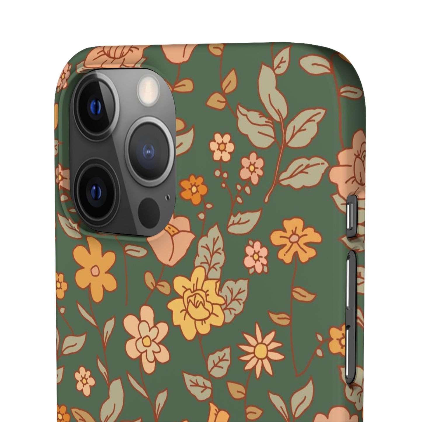 Green Old Fashioned Flowers / Snap Cases