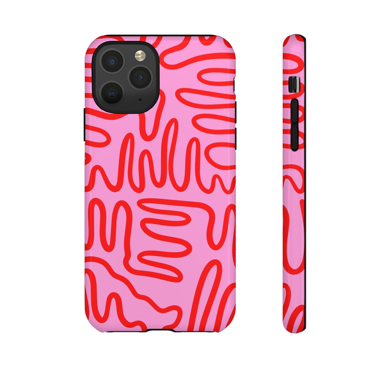 Red and Pink Squigles | Tough Phone Case