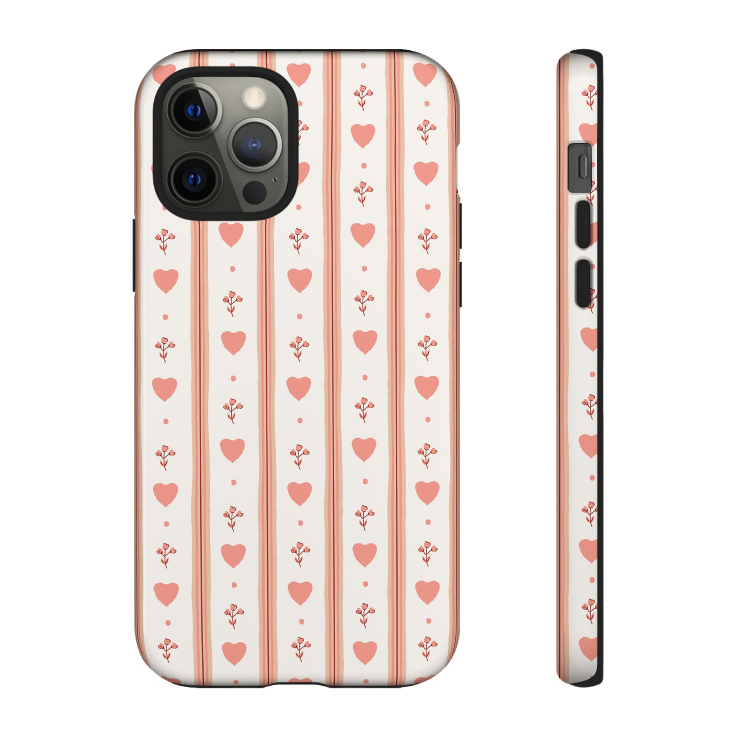 Light Pink Vintage Heart Pattern | Tough Phone Case