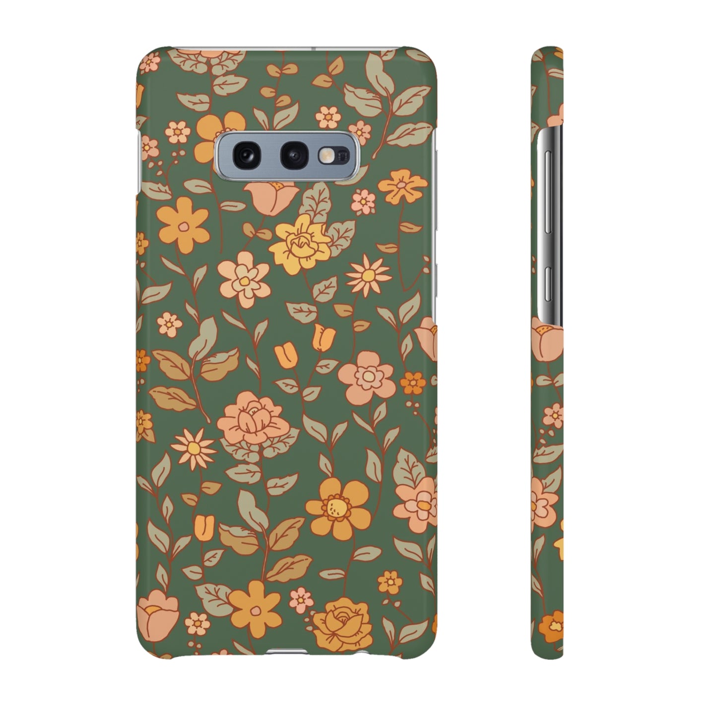 Green Old Fashioned Flowers / Snap Cases