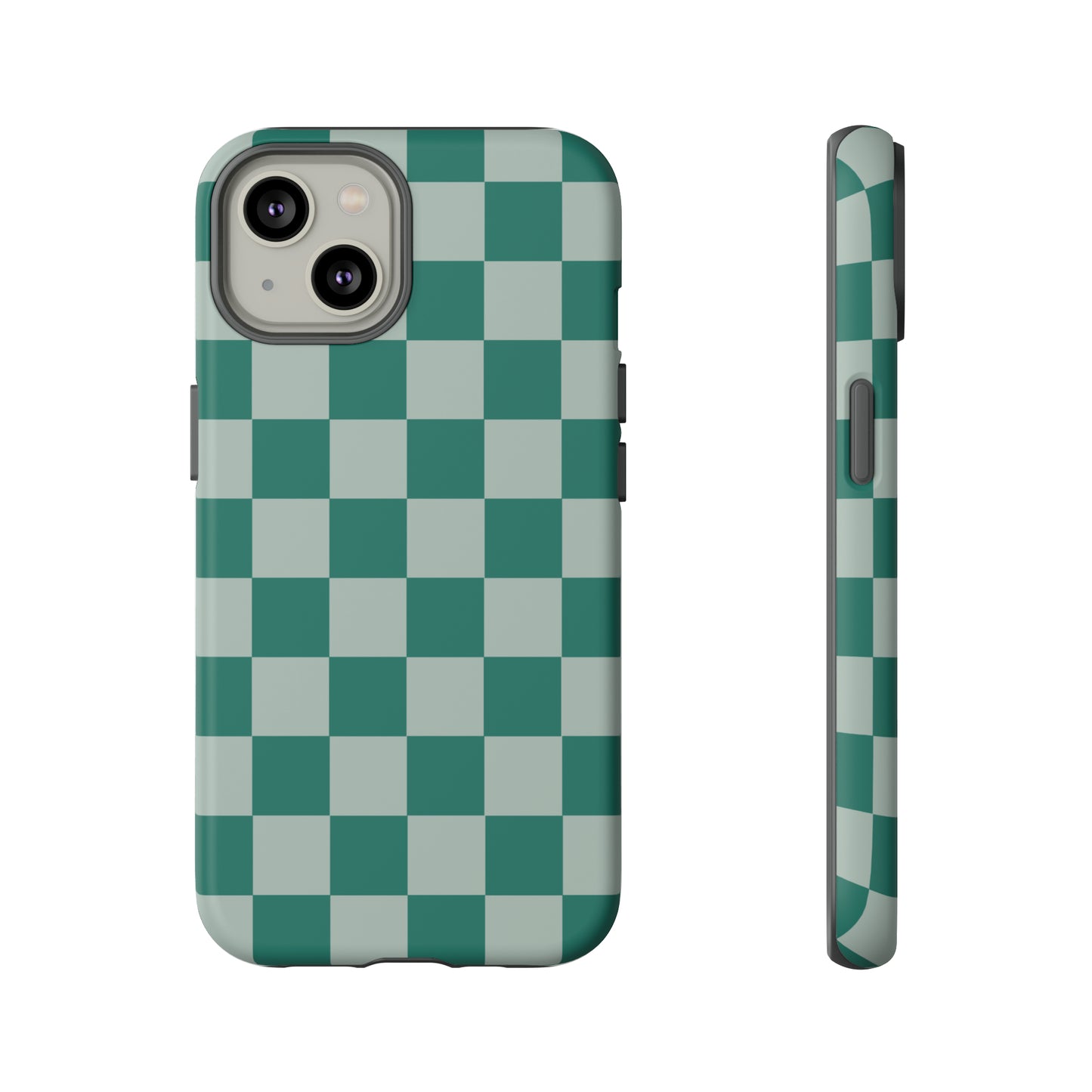 Green on Green Checkerboard | Tough Phone Case