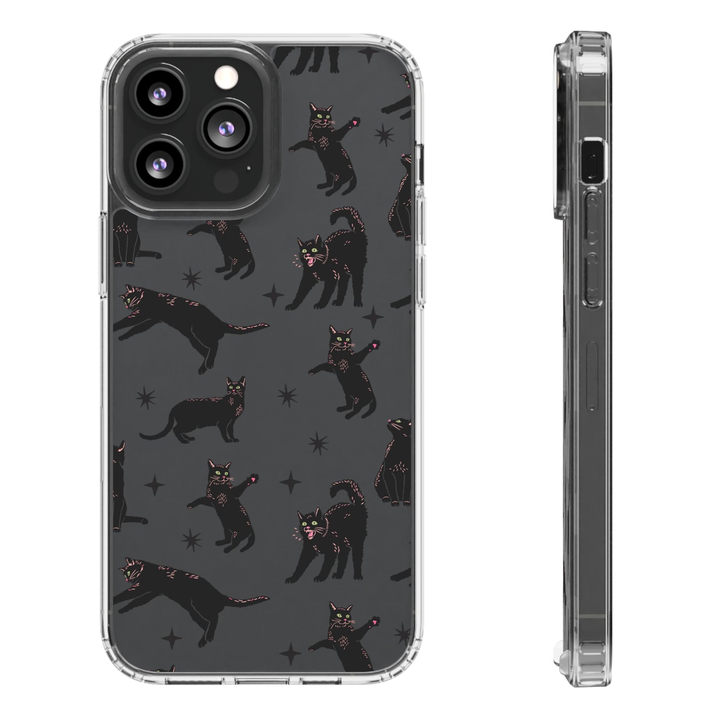 Black Cat Lover Clear Phone Case