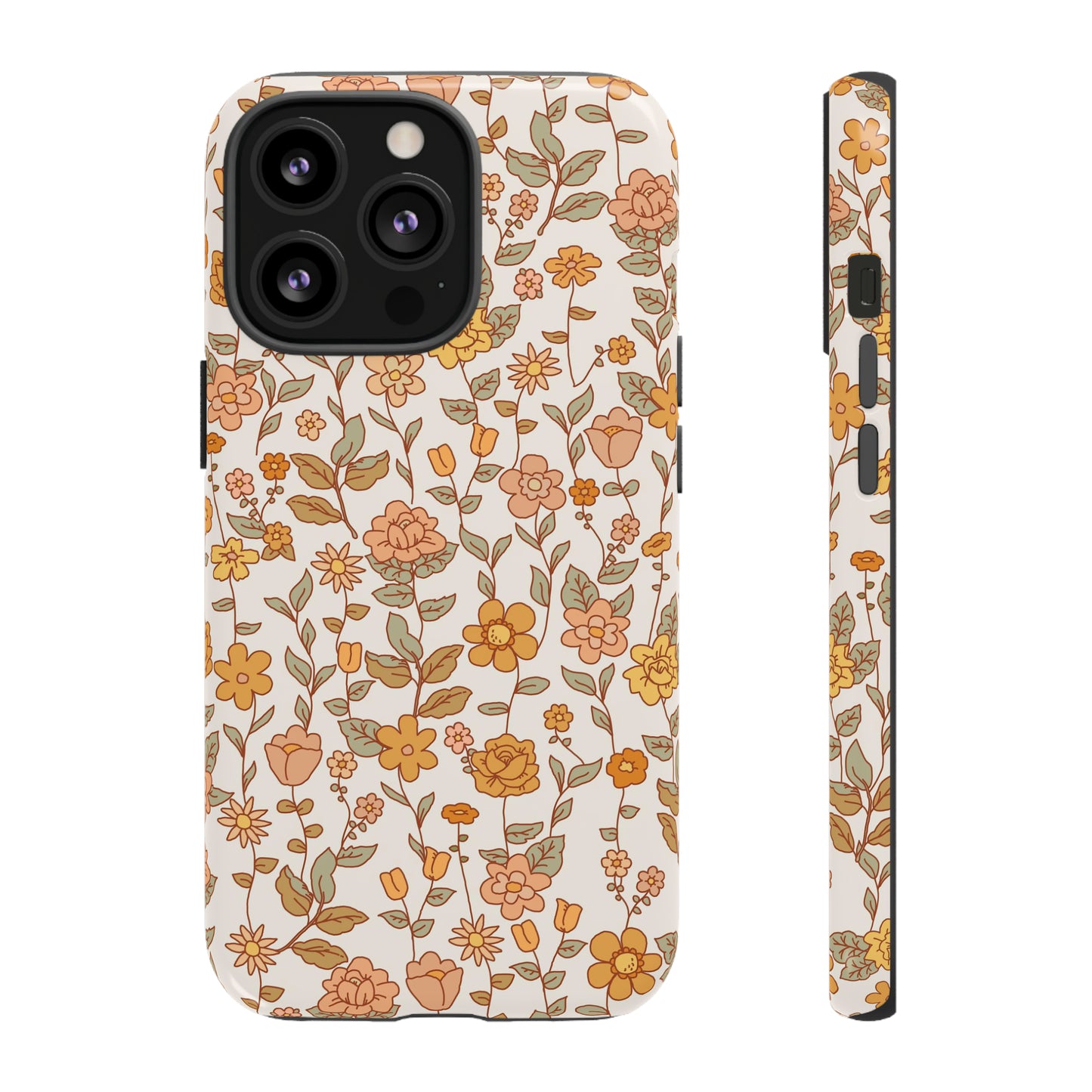 White Old Fashioned Flowers | Tough Phone Case