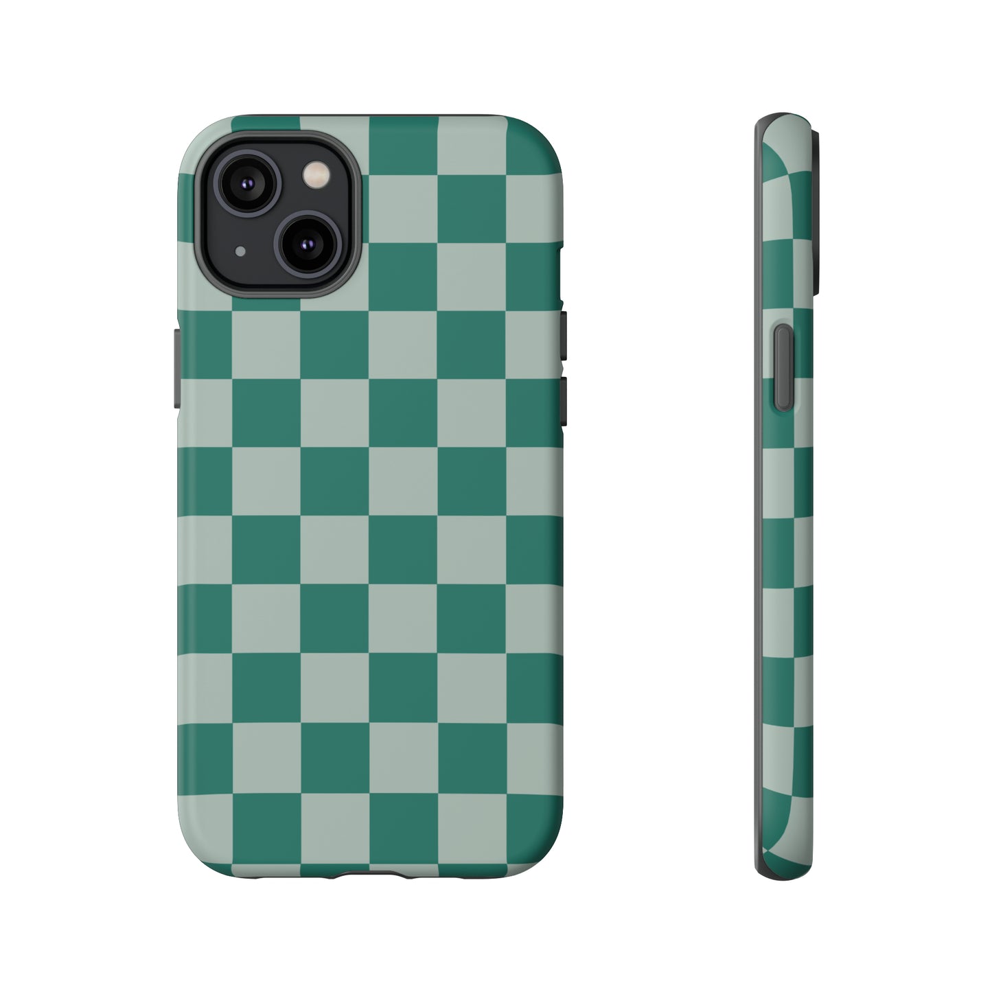 Green on Green Checkerboard | Tough Phone Case