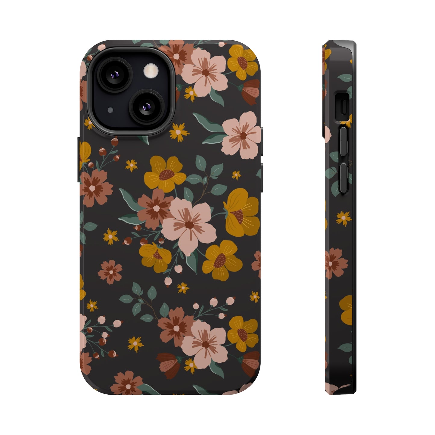 Black Faded Flowers | MagSafe Phone Cases