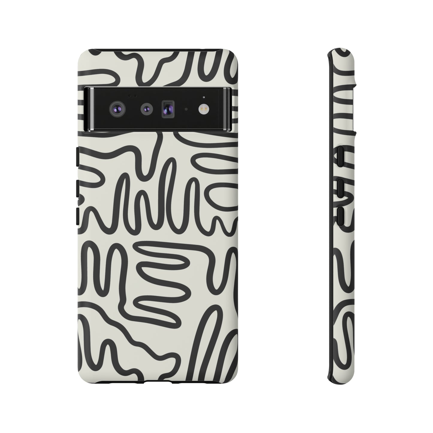 Black and White Squigles | Tough Phone Case