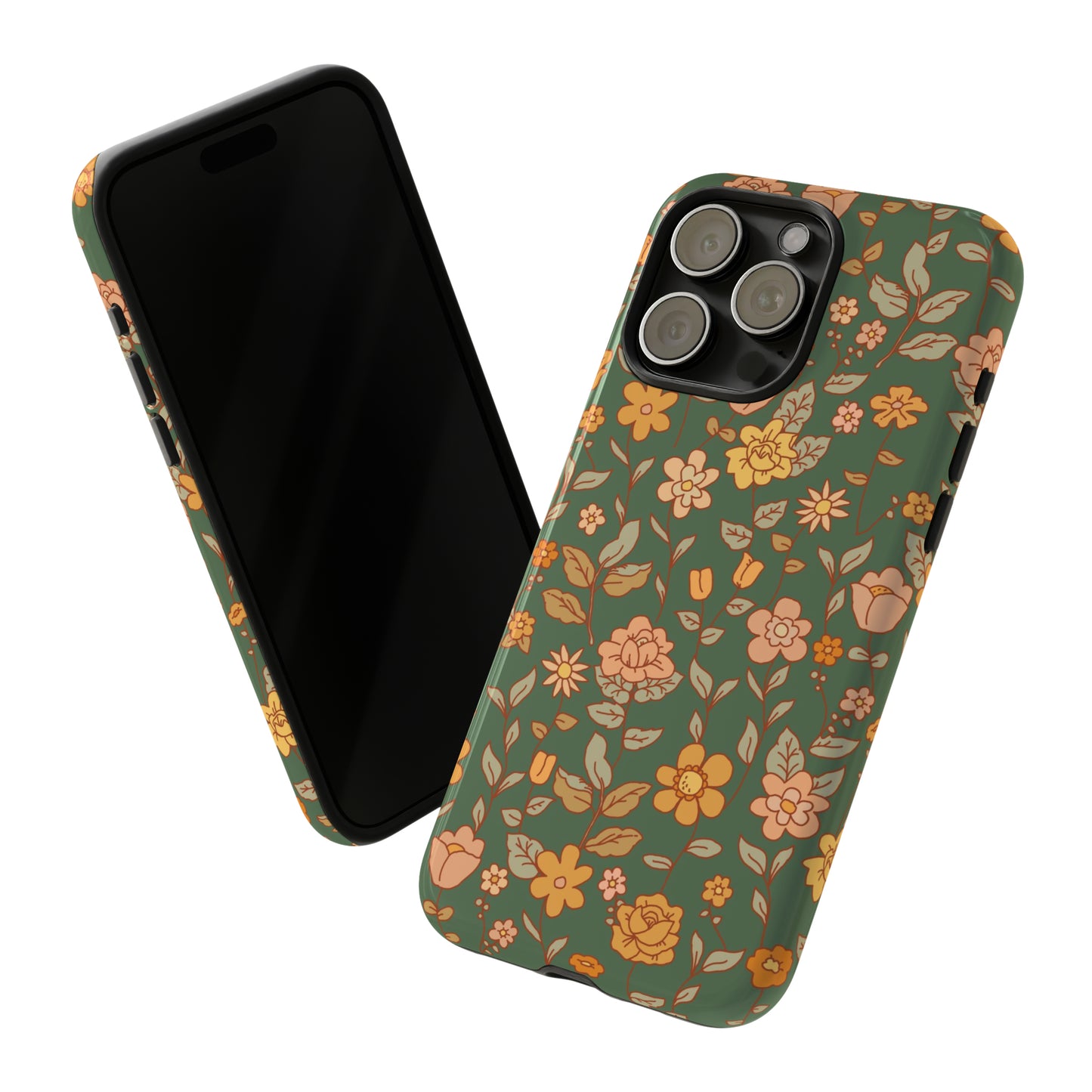 Green Old Fashioned Flowers | Tough Phone Case