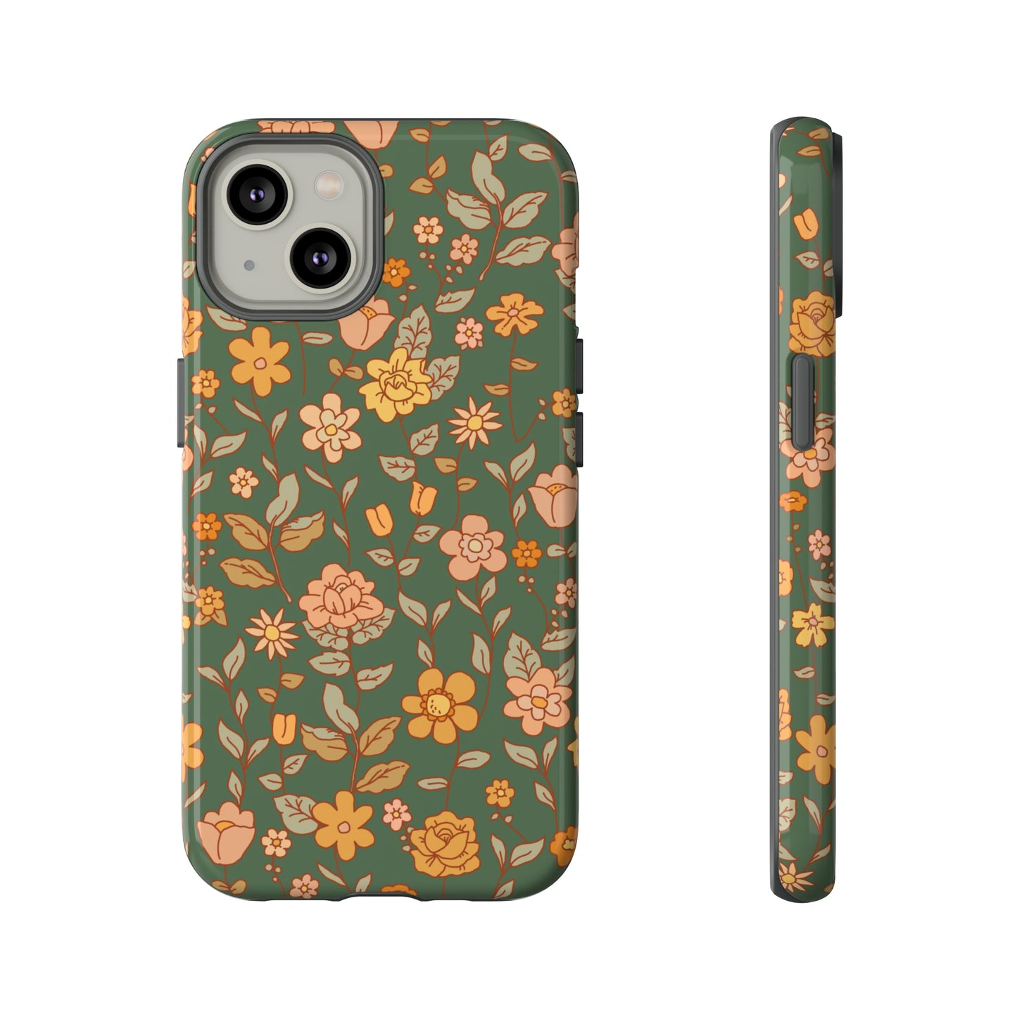 Green Old Fashioned Flowers | Tough Phone Case