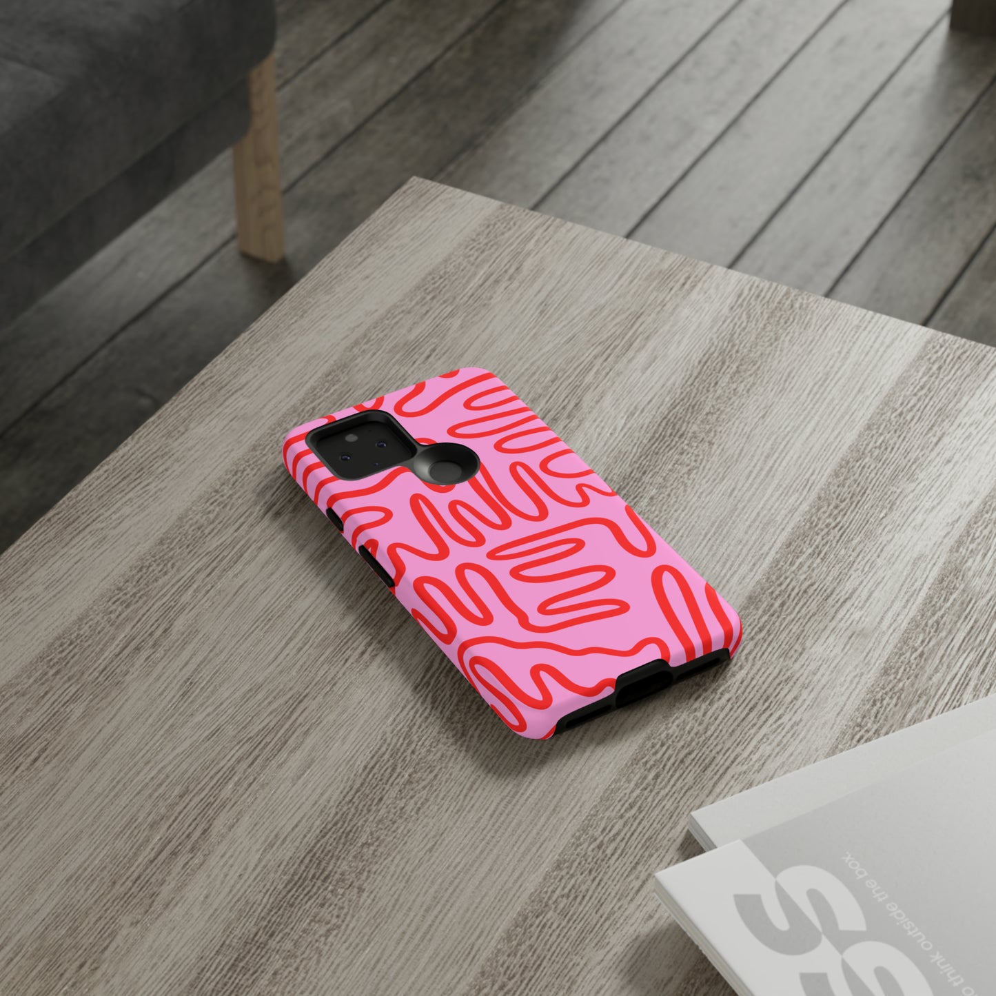 Red and Pink Squigles | Tough Phone Case