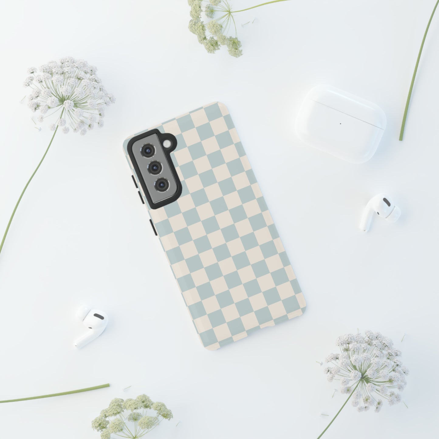 Light Blue Checkers | Tough Phone Case