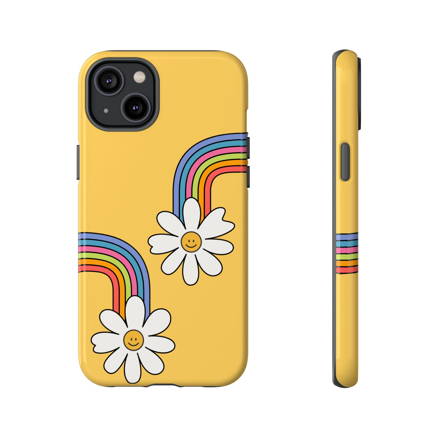 Groovy Rainbow Smiley Faces Phone Case- Tough Cases