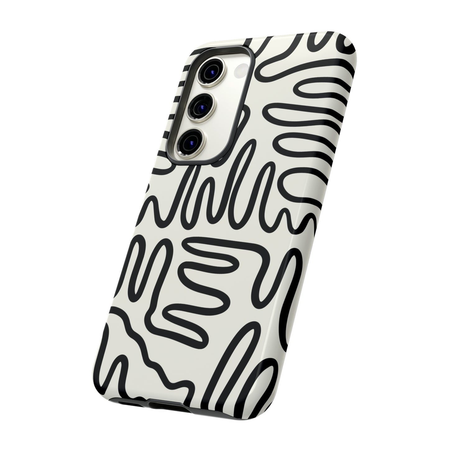 Black and White Squigles | Tough Phone Case