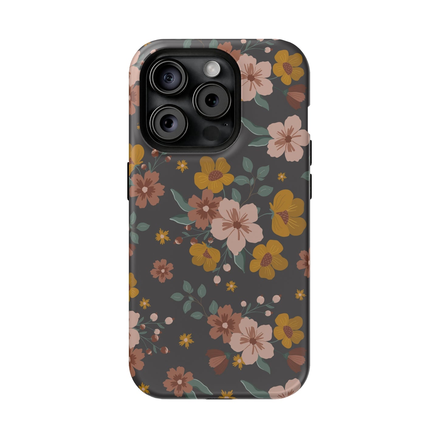 Black Faded Flowers | MagSafe Phone Cases