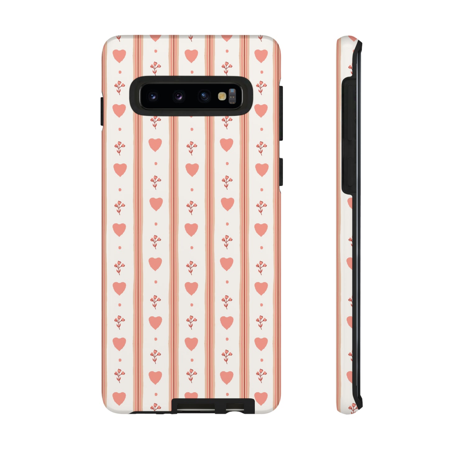 Light Pink Vintage Heart Pattern | Tough Phone Case