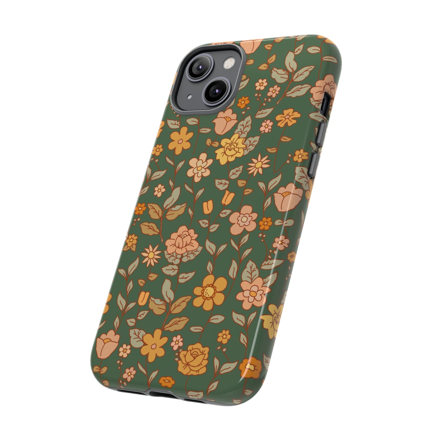 Green Old Fashioned Flowers | Tough Phone Case