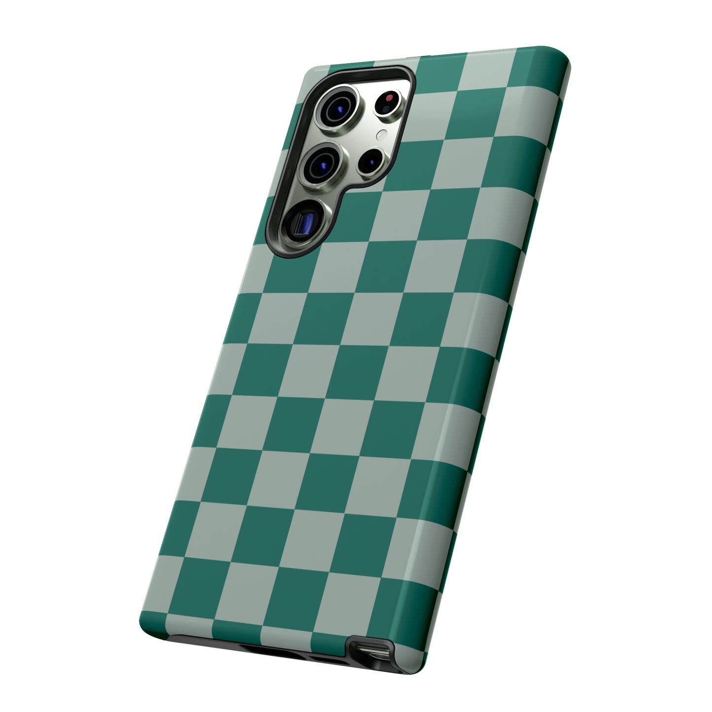 Green on Green Checkerboard | Tough Phone Case