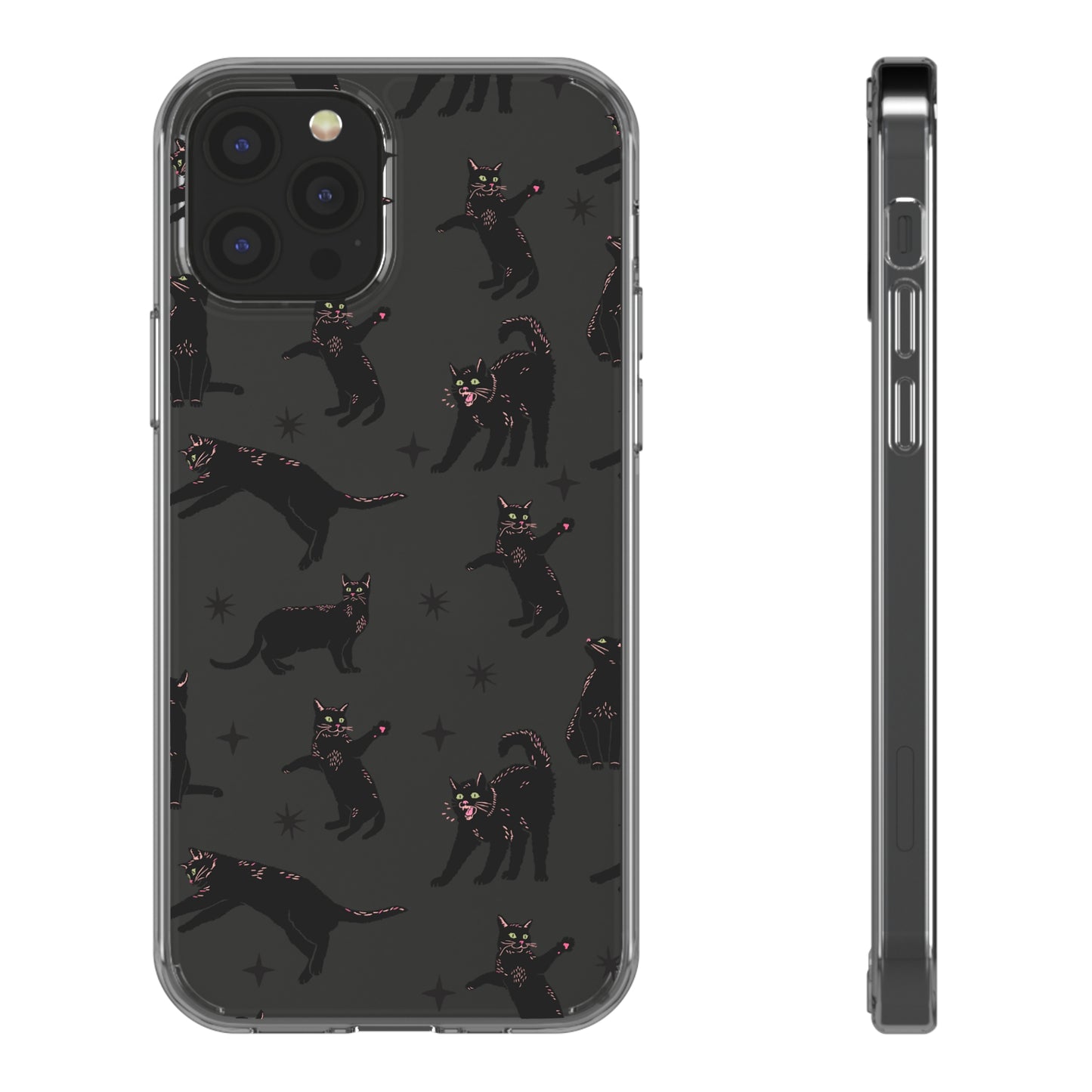 Black Cat Lover Clear Phone Case